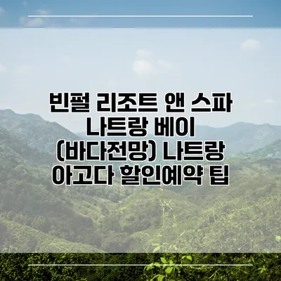 빈펄 리조트 앤 스파 나트랑 베이 (바다전망) 나트랑 아고다 할인예약 팁