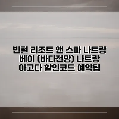 빈펄 리조트 앤 스파 나트랑 베이 (바다전망) 나트랑 아고다 할인코드 예약팁