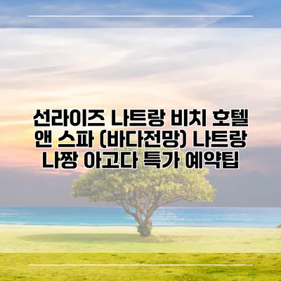 선라이즈 나트랑 비치 호텔 앤 스파 (바다전망) 나트랑 나짱 아고다 특가 예약팁