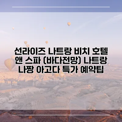 선라이즈 나트랑 비치 호텔 앤 스파 (바다전망) 나트랑 나짱 아고다 특가 예약팁