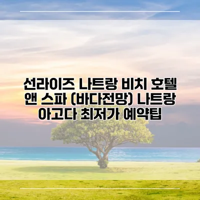 선라이즈 나트랑 비치 호텔 앤 스파 (바다전망) 나트랑 아고다 최저가 예약팁