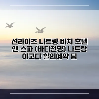 선라이즈 나트랑 비치 호텔 앤 스파 (바다전망) 나트랑 아고다 할인예약 팁