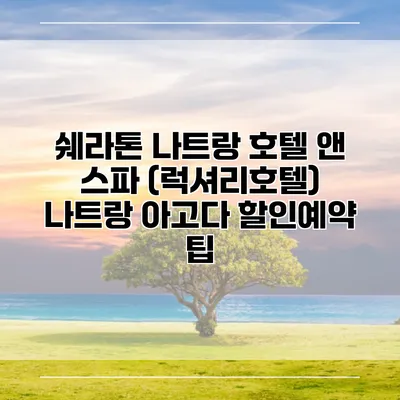 쉐라톤 나트랑 호텔 앤 스파 (럭셔리호텔) 나트랑 아고다 할인예약 팁