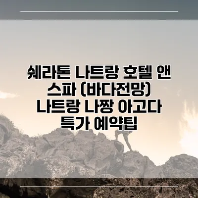 쉐라톤 나트랑 호텔 앤 스파 (바다전망) 나트랑 나짱 아고다 특가 예약팁