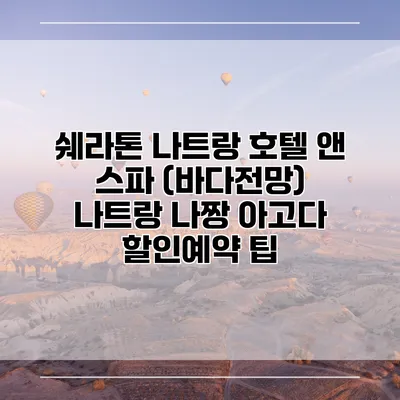 쉐라톤 나트랑 호텔 앤 스파 (바다전망) 나트랑 나짱 아고다 할인예약 팁