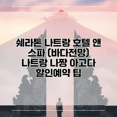 쉐라톤 나트랑 호텔 앤 스파 (바다전망) 나트랑 나짱 아고다 할인예약 팁