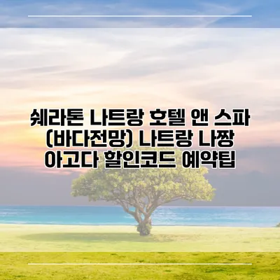 쉐라톤 나트랑 호텔 앤 스파 (바다전망) 나트랑 나짱 아고다 할인코드 예약팁