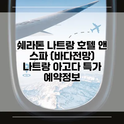 쉐라톤 나트랑 호텔 앤 스파 (바다전망) 나트랑 아고다 특가 예약정보