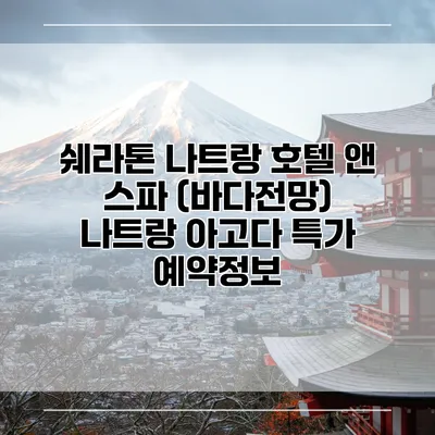 쉐라톤 나트랑 호텔 앤 스파 (바다전망) 나트랑 아고다 특가 예약정보