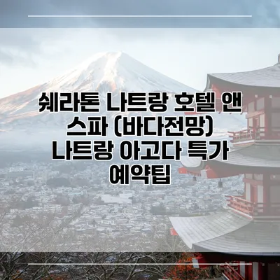 쉐라톤 나트랑 호텔 앤 스파 (바다전망) 나트랑 아고다 특가 예약팁
