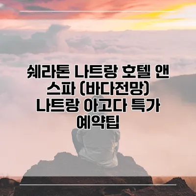 쉐라톤 나트랑 호텔 앤 스파 (바다전망) 나트랑 아고다 특가 예약팁