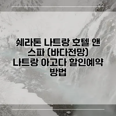 쉐라톤 나트랑 호텔 앤 스파 (바다전망) 나트랑 아고다 할인예약 방법