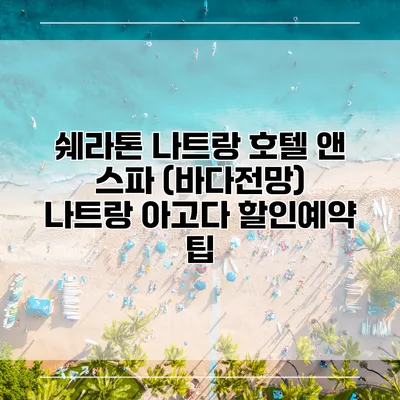 쉐라톤 나트랑 호텔 앤 스파 (바다전망) 나트랑 아고다 할인예약 팁