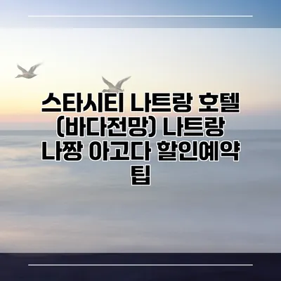 스타시티 나트랑 호텔 (바다전망) 나트랑 나짱 아고다 할인예약 팁