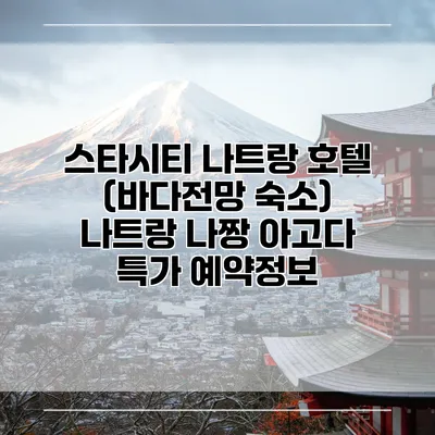 스타시티 나트랑 호텔 (바다전망 숙소) 나트랑 나짱 아고다 특가 예약정보