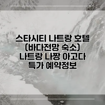 스타시티 나트랑 호텔 (바다전망 숙소) 나트랑 나짱 아고다 특가 예약정보