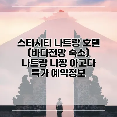 스타시티 나트랑 호텔 (바다전망 숙소) 나트랑 나짱 아고다 특가 예약정보