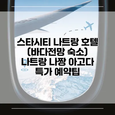 스타시티 나트랑 호텔 (바다전망 숙소) 나트랑 나짱 아고다 특가 예약팁