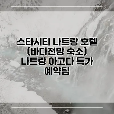 스타시티 나트랑 호텔 (바다전망 숙소) 나트랑 아고다 특가 예약팁