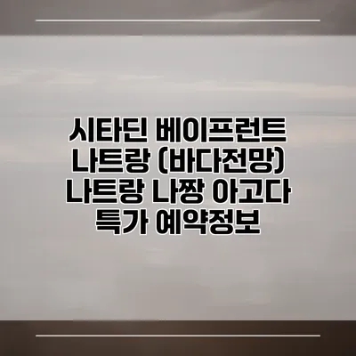 시타딘 베이프런트 나트랑 (바다전망) 나트랑 나짱 아고다 특가 예약정보