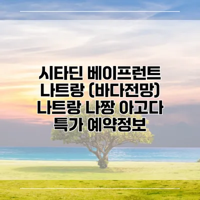 시타딘 베이프런트 나트랑 (바다전망) 나트랑 나짱 아고다 특가 예약정보