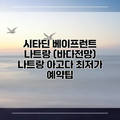 시타딘 베이프런트 나트랑 (바다전망) 나트랑 아고다 최저가 예약팁