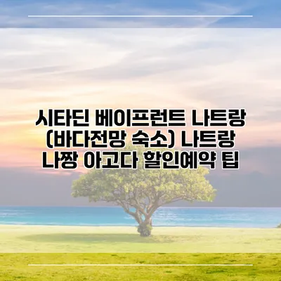 시타딘 베이프런트 나트랑 (바다전망 숙소) 나트랑 나짱 아고다 할인예약 팁