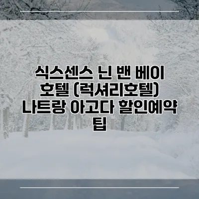 식스센스 닌 밴 베이 호텔 (럭셔리호텔) 나트랑 아고다 할인예약 팁