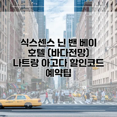 식스센스 닌 밴 베이 호텔 (바다전망) 나트랑 아고다 할인코드 예약팁
