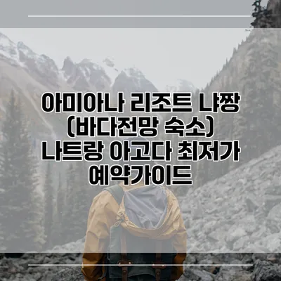 아미아나 리조트 냐짱 (바다전망 숙소) 나트랑 아고다 최저가 예약가이드