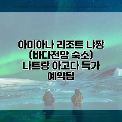 아미아나 리조트 냐짱 (바다전망 숙소) 나트랑 아고다 특가 예약팁