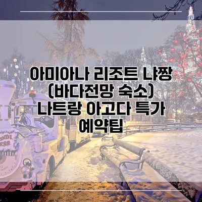 아미아나 리조트 냐짱 (바다전망 숙소) 나트랑 아고다 특가 예약팁