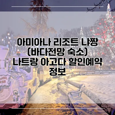 아미아나 리조트 냐짱 (바다전망 숙소) 나트랑 아고다 할인예약 정보