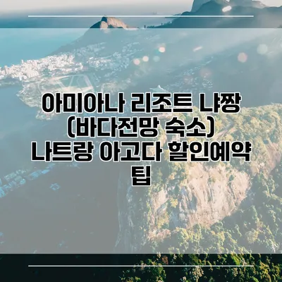 아미아나 리조트 냐짱 (바다전망 숙소) 나트랑 아고다 할인예약 팁