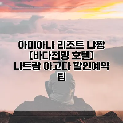 아미아나 리조트 냐짱 (바다전망 호텔) 나트랑 아고다 할인예약 팁