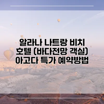 알라나 나트랑 비치 호텔 (바다전망 객실) 아고다 특가 예약방법