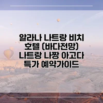알라나 나트랑 비치 호텔 (바다전망) 나트랑 나짱 아고다 특가 예약가이드