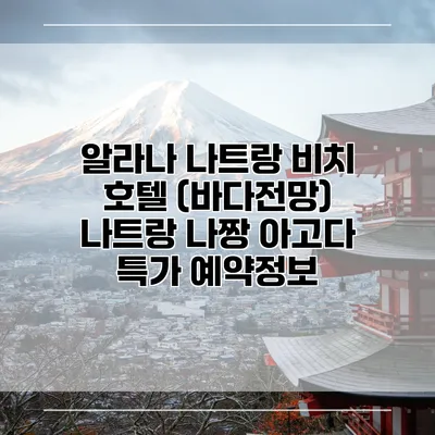 알라나 나트랑 비치 호텔 (바다전망) 나트랑 나짱 아고다 특가 예약정보