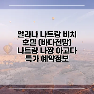 알라나 나트랑 비치 호텔 (바다전망) 나트랑 나짱 아고다 특가 예약정보