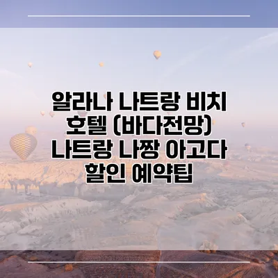 알라나 나트랑 비치 호텔 (바다전망) 나트랑 나짱 아고다 할인 예약팁