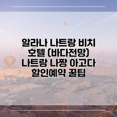 알라나 나트랑 비치 호텔 (바다전망) 나트랑 나짱 아고다 할인예약 꿀팁
