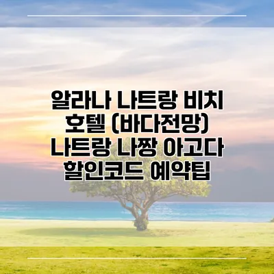 알라나 나트랑 비치 호텔 (바다전망) 나트랑 나짱 아고다 할인코드 예약팁