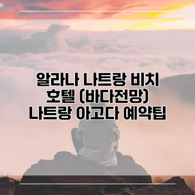 알라나 나트랑 비치 호텔 (바다전망) 나트랑 아고다 예약팁