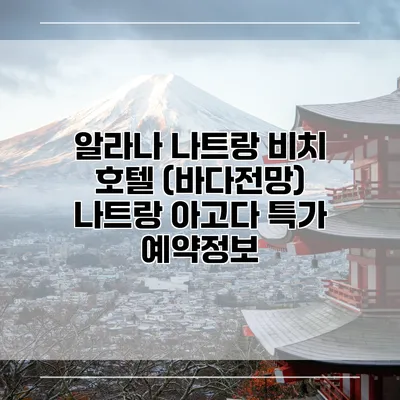 알라나 나트랑 비치 호텔 (바다전망) 나트랑 아고다 특가 예약정보