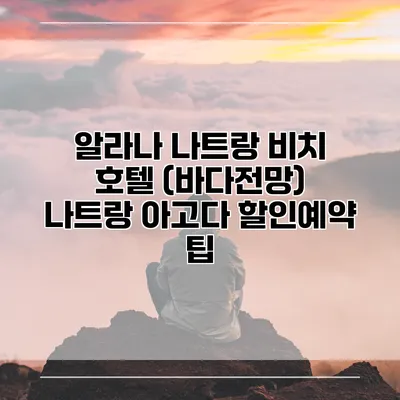 알라나 나트랑 비치 호텔 (바다전망) 나트랑 아고다 할인예약 팁