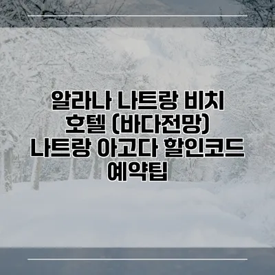 알라나 나트랑 비치 호텔 (바다전망) 나트랑 아고다 할인코드 예약팁