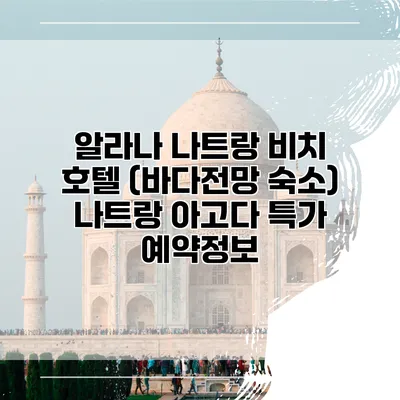 알라나 나트랑 비치 호텔 (바다전망 숙소) 나트랑 아고다 특가 예약정보