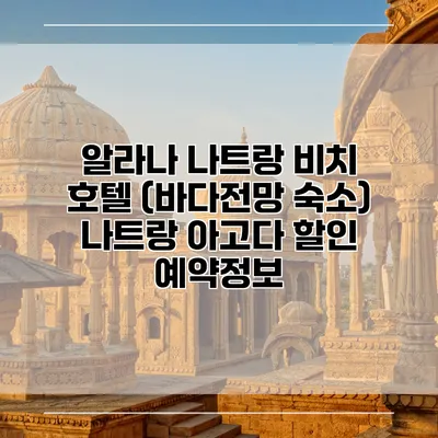 알라나 나트랑 비치 호텔 (바다전망 숙소) 나트랑 아고다 할인 예약정보