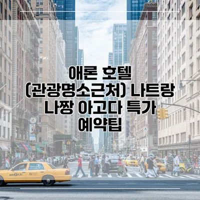 애론 호텔 (관광명소근처) 나트랑 나짱 아고다 특가 예약팁