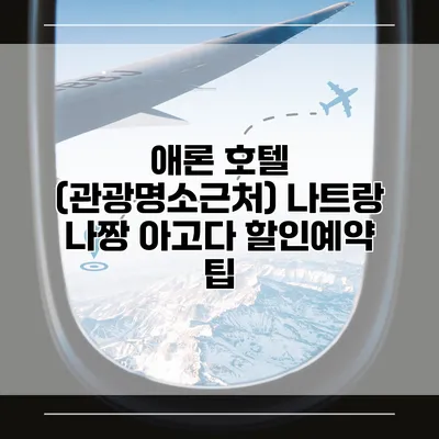 애론 호텔 (관광명소근처) 나트랑 나짱 아고다 할인예약 팁